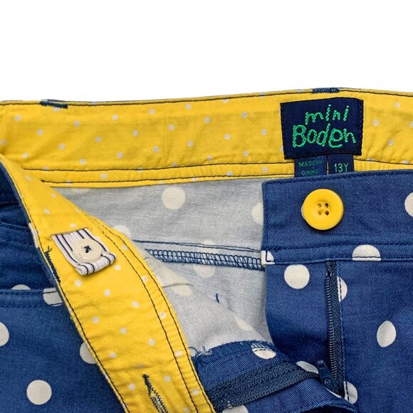 Mini Boden Blue with White Polka Crop Pants Girls Size‎ 13 Y - Picture 5 of 12